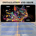 thumbnail image 3 of 1 Pcs 2D Flat License Plate Covers & Frames, Colorful Cat with Musical For Decorative Front, Waterproof For Decoration Aluminum License Plate Covers & Frames Cover For Men Women, 12" X 6", 3 of 7