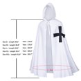 thumbnail image 2 of FASHOFT Adult Crusader Halloween Templar Knight Cape Cloak Cosplay Outfit Historical Theme Party Stage Performance Fancy Dress Up Halloween XXL, 2 of 2