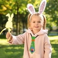 thumbnail image 2 of Nœud Papillon pour Enfants 复活节 Design Lapin et Poussin Tissu Pailleté Sangle de Cou Réglable 9,84 Po x 3,07 Po, 2 of 6