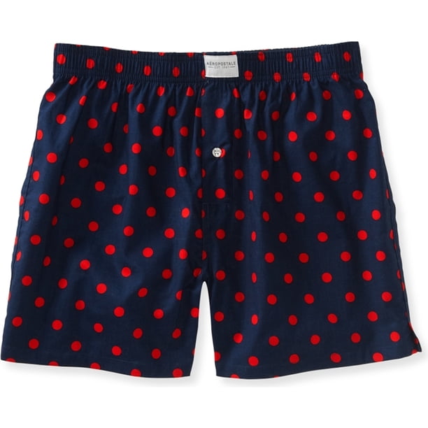 Calzoncillos tipo bóxer Aeropostale tejidos con lunares para hombre azul mediano