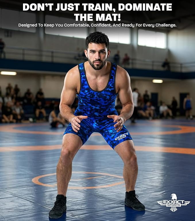 Exxact Sports Digital Camouflage Men's Wrestling Singlet, High