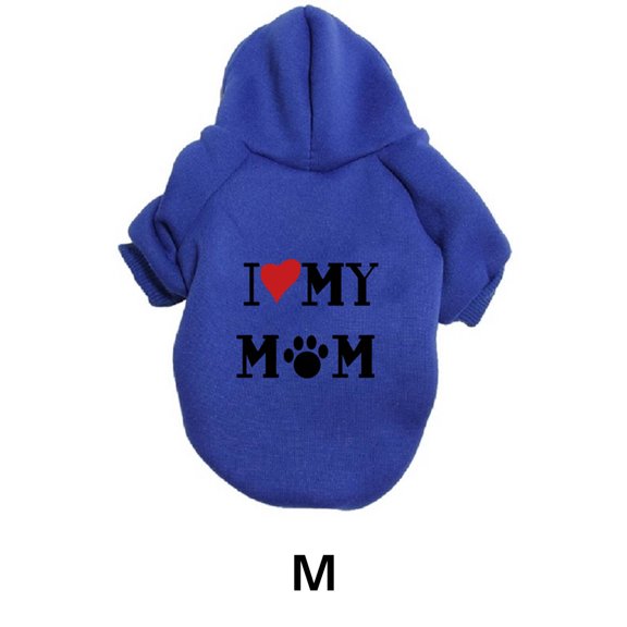 TELOLY Dog Clothes,Non-Restrictive Fit Dog Jacket,Breathable Lining Soft-Touch Material Dog Sweatshirt,Blue,M