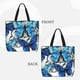 thumbnail image 2 of Fotbe Blue and White Butterflies Bolsa Tote con Estampado para Mujer, Bolsos con Cremallera, Bolsa de Hombro Casual de Gran Capacidad con Bolsillos Internos, 2 of 7