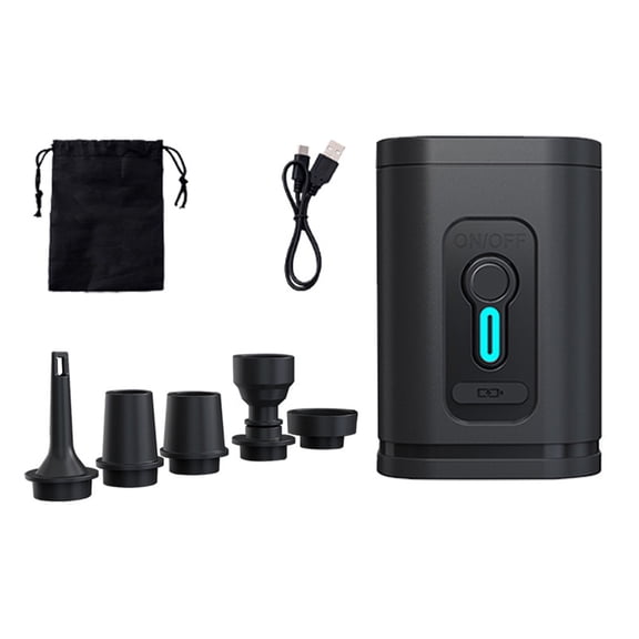 Moxufan 1 Set Electric Air Pump Portable Rechargeable Air Pump Swimming Pool Air Mattress Pump for Home Camping Beach,Black