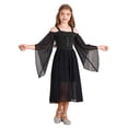 thumbnail image 5 of YONGHS Halloween Gothic Dress for Girls Lolita Princess Lace Up Cold Shoulder Dress Medieval Cosplay Costume Black 8, 5 of 7