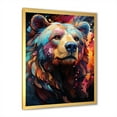 thumbnail image 3 of Designart "Pop Art Grizzly Bear Fame I" Animals Bear Picture Framed Canvas Wall Art, 3 of 5