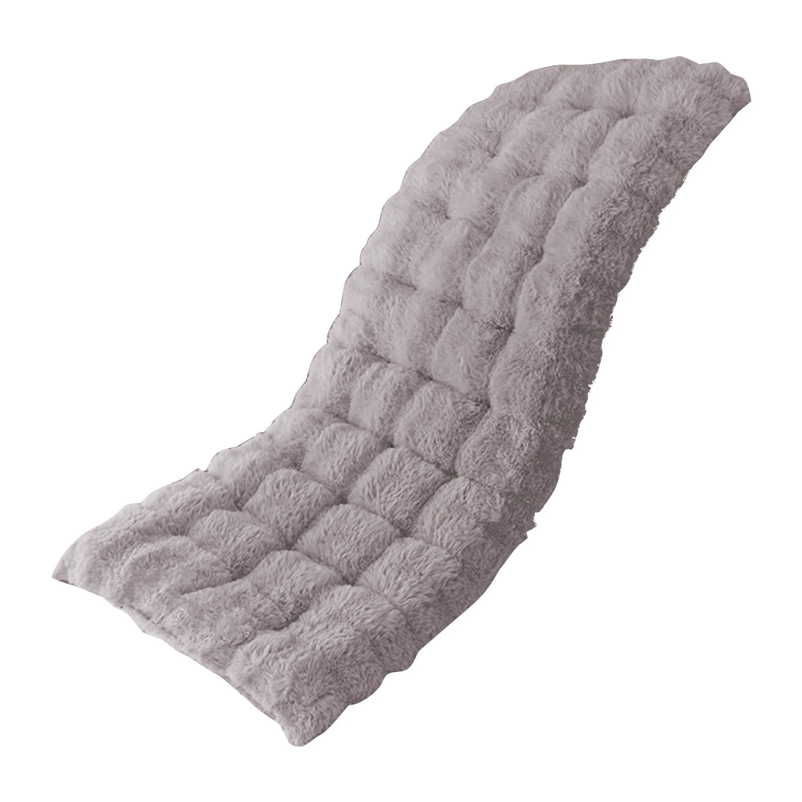 Kugisaki Long Pile Chair Cushion Thickened Double Sided Foldable, Winter Warm Soft Thick Home Office Sofa Chair with Lumbar Support Cushion and No-slip Backing, 17.7x33.5In