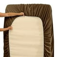 thumbnail image 3 of 1800 Thread Count 5 Piece Deep Pocket Egyptian Comfort Bedroom Bedding Sheet Set Split King Size Chocolate Brown Colour, 3 of 6