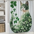 thumbnail image 6 of Patifu Cat Pillow Clover Shower Curtain Set with Hooks 100% Polyester 60"x72, 6 of 7
