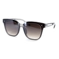 thumbnail image 2 of Womens Exposed Lens 90s Panel Lens Boyfriend Horn Rim Sunglasses Slate Smoke, 2 of 4