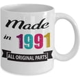 thumbnail image 2 of Made In 1991 Coffee Mug Happy 28th, 29th Birthday Gift Ideas for Him Her Women Men Friend Gift For 28, 29 Year Old Mug Tea Cup Christmas, Xmas, 2 of 2