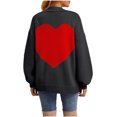 thumbnail image 1 of Yuyuzo Chandail pour Femmes Col Rond Manches Longues Cœur Graphique Chandail Automne Hiver Hauts Tricotés, 1 of 5