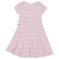 thumbnail image 2 of BTween 3-PC Girls Summer Dress Set - Short Sleeve Casual Skater Dresses - Stripe Grey/Floral Pink/Love Purple, Size 4-5, 2 of 4