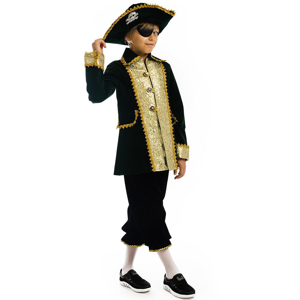 Kids Pirate Captain Boys Girls Fancy Dress Costume Outfit & Hat New Age 2-3-4 yr 