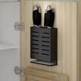 thumbnail image 4 of Colador y estante de almacenamiento de cortadores que ahorra espacio Organizador de cuchillos de cocina de aluminio montado en la pared, 4 of 8