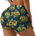 thumbnail image 2 of Kdxio Sunflowers Print Workout Shorts for Women Seamless Soft Smooth Gym Yoga Scrunch Active Shorts, 2 of 9