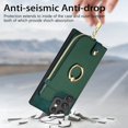 thumbnail image 4 of Decase Wallet Case for Samsung Galaxy A35,Shockproof Rugged Phone Cover With 360° Rotatable Ring Kickstand & Back Zipper Card Pocket Cloth Fabric Hybrid PU Leather,for Women Men,Green, 4 of 10