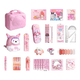 thumbnail image 1 of Kit Kuromi Set de Accesorios Escolares Kawaii 40pz Rosa, regreso a clases con maletín, cuaderno, estuchera, lápices, plumones y más, diseño kawaii divertido y funcional para estudiantes, 1 of 5