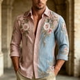 thumbnail image 5 of Mens Long Sleeve Floral Shirts Summer Casual Button Down Dress Shirts Wedding Party Holiday Shirt, 5 of 5