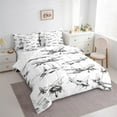 thumbnail image 3 of jejeloiu Retro Sketch Airplane 7pcs Bedding Comforter Set,Vintage Aircraft Theme Queen Bedding Sets,White Gray Queen Sheet Sets For Boys Kids,Super Cozy Room Decor Reversible, 3 of 8