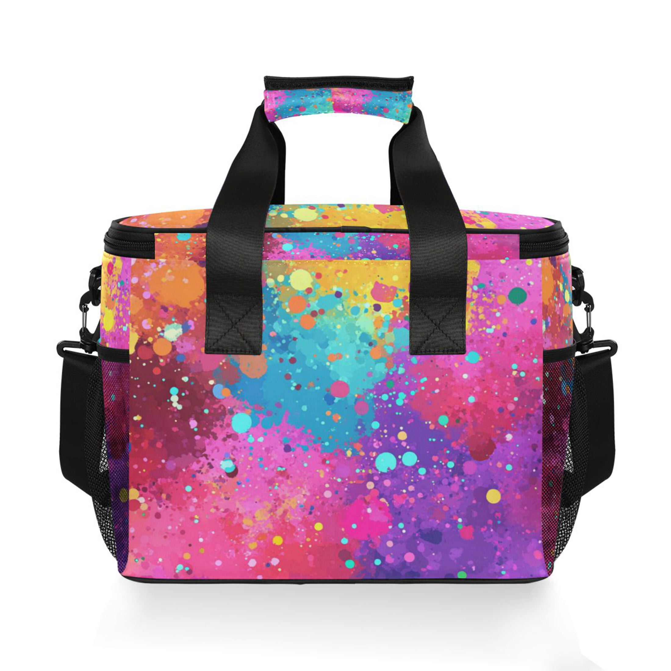 Color Explosion Splash Insulated Lunch Bag 15L Cooler Box for Women Men Work Camping Beach Travel