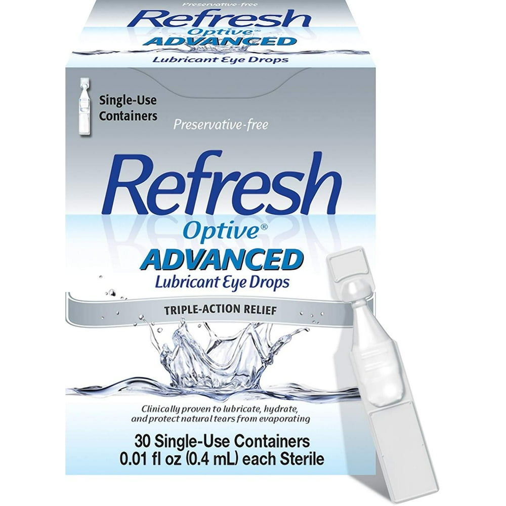 Refresh optive advanced lubricant eye drops 30 single use containers