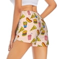 thumbnail image 3 of Vsdgher Hamburger Pizza Coke Print Women's Running Double Layer Shorts High Waisted with Pockets Elastic Yoga Workout Athletic Gym Sports, 3 of 8