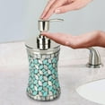 thumbnail image 3 of nu steel Sea Foam Bright-Colored Mosaic Glass/stainless steel Tall Soap Pump, Liquid Soap Dispenser Holds 8 Ozfor Bathroom, Kitchen Sink, Vanity, Mosaic Glass/stainless steel, 3 of 5