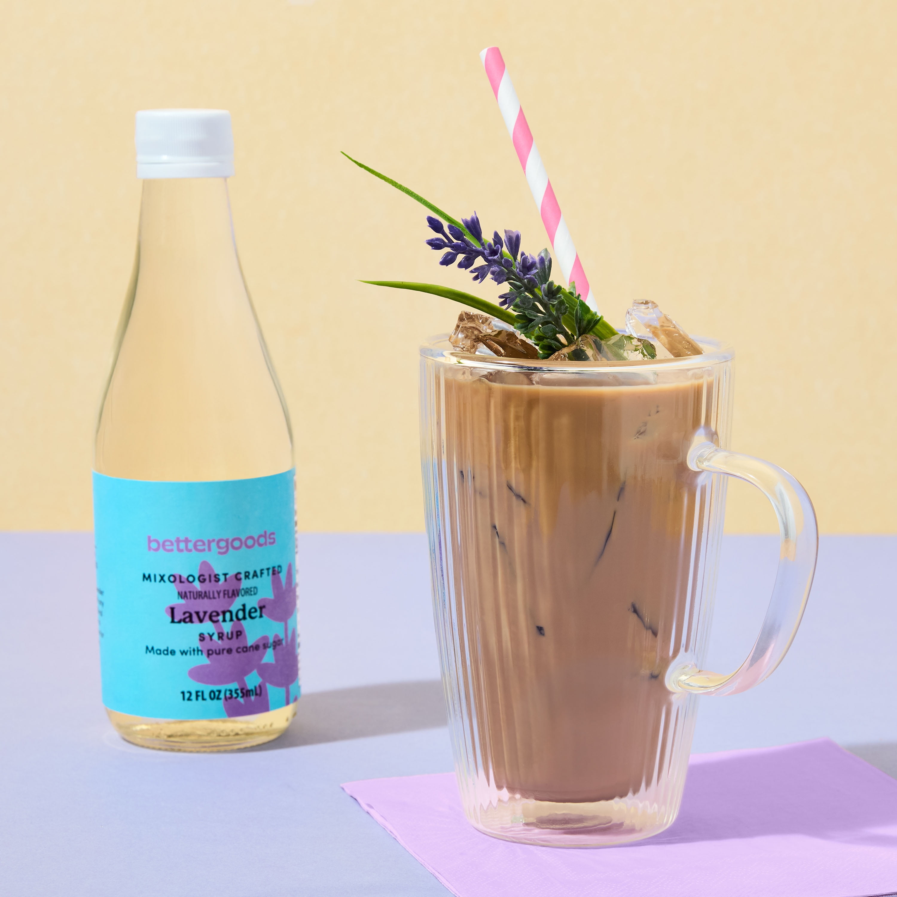 bettergoods Lavender Simple Syrup, 12 fl oz, Glass Bottle