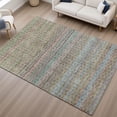 thumbnail image 6 of Addison Rugs Mayfield Premium Machine Washable Transitional Stripes Aqua Rectangle Rug, 3' x 5', 6 of 6