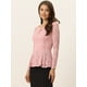 thumbnail image 3 of Blusa de encaje floral elegante Allegra K con cuello redondo manga larga para mujer Rosa L, 3 of 6