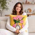thumbnail image 4 of Zynviq 18x18inch Pillow Covers Multicolor Couch Pillow Covers Decorative Flower Square with Zipper Polyester, 4 of 6
