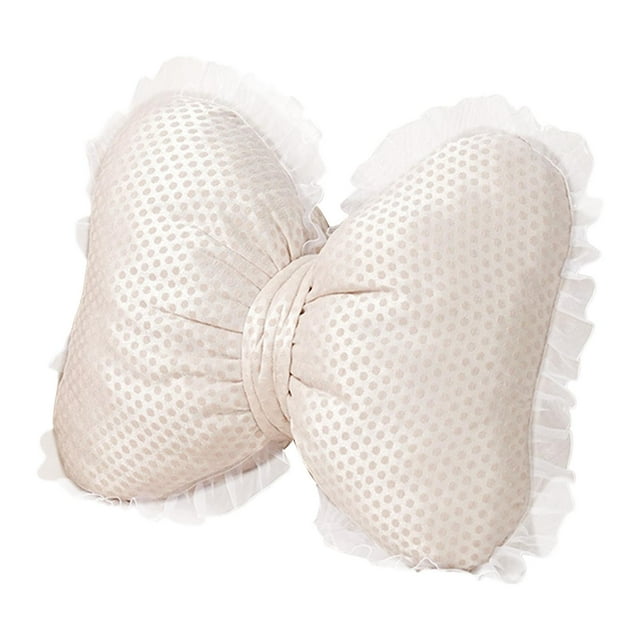 Cojín decorativo con forma de lazo, ideal para el hogar. Un detalle divertido y adorable para el sofá, perfecto para interiores, estilo rústico u ofic Beige
