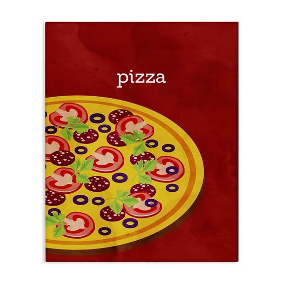 Stupell Industries Eclectic Tasty Savory Pizza Canvas Art, 16 x 20, by Kim Allen