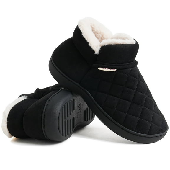 Northblanc Womens Slippers Comfort Moccasin Foam Slipper Closed Back Fur Lined Warm House Shoes