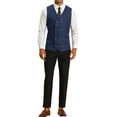 thumbnail image 2 of INSPIRE CHIC Men's Suit Vest Double Breasted Slim Fit Formal Wedding Dress Waistcoat Navy Blue M, 2 of 5