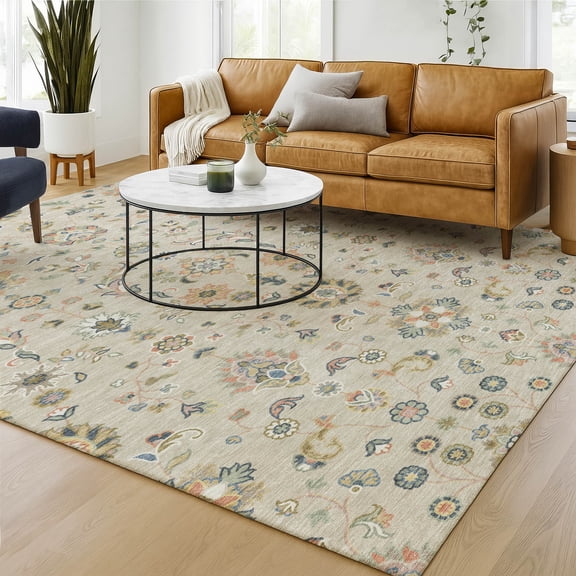 Addison Rugs Chantille Indoor/Outdoor Traditional Beige Machine Washable Rectangle Rug, 10' x 14'