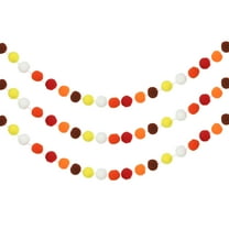 Uxcell Pom Pom Garland, Decor Hanging Garland Ball Banner with Felt Balls for Halloween Thanksgiving Christmas Wedding Birthday Assorted Colors