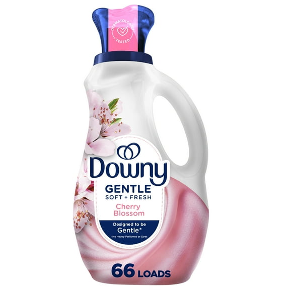 Downy Gentle Soft and Fresh Liquid Fabric Softener, Cherry Blossom Scent, 44 fl oz, 66 Loads