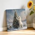 thumbnail image 2 of Canvas Wall Art Winter Christmas Canvas Art Print Tree Polar Bear Snowy Scene Pictures Wall Decor for Living Room Bedroom Artwork Decorations Stretched Framed Ready to Hang 10"x10", 2 of 9