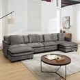 thumbnail image 2 of SZLIZCCC Modular Sectional Sofa with Movable Ottoman, L/U Shaped Chenille Fabric Couch with High - End Material,Flexible Combination for Living Room, Office, Apartment Grey4+2, 2 of 7