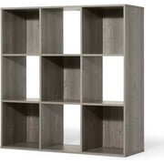 CAPHAUS Sturdy Room 11-Inch Cube Storage Organizer Shelf, with Thick Exterior Edge, Storage Shelf Divider w/Back, Bookcase, 6-Cube / 8-Cube / 9-Cube, Colors Available in Rustic Grey Oak and White