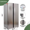 thumbnail image 6 of Hamilton Beach 20.6 cu. ft. Counter Depth Side by Side Frost-Free Refrigerator, Platinum HZ4602, 6 of 12