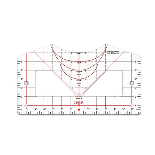 T-Shirt Alignment and Design Centering Ruler with Heat Tape for Precise Heat and Sublimation Transfers