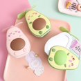 thumbnail image 4 of Makeup Hand Mirror Cute Avocado LED Light Mirrors Mini Portable Avocado Fan Multi-Function Light-Filling Makeup Mirror for Handbag Purse, 4 of 8