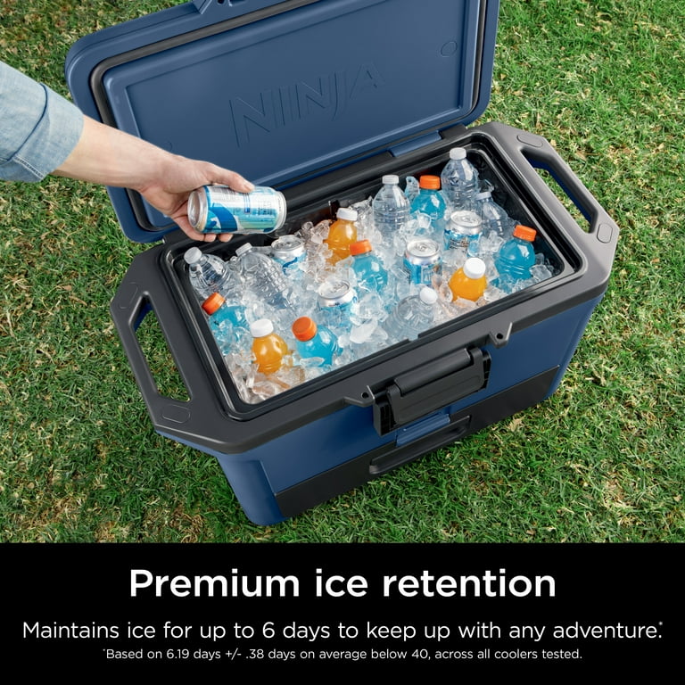 Ninja FrostVault 50qt Hard Cooler, Blue, Ice Chest with Dry Zone