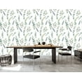 thumbnail image 4 of MuralsPrint&nbsp;Watercolor Eucalyptus Peel and Stick Wallpaper, Green and White Removable Wallpaper,&nbsp;10' L x 24'' W, 4 of 7