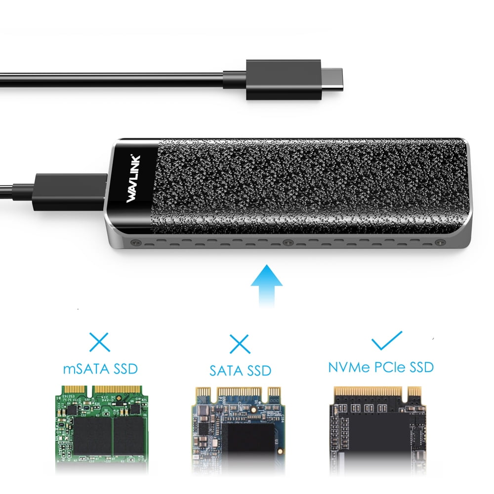 WAVLINK 40Gbps NVMe Enclosure, M.2 Enclosure Compatible with Thunderbolt 4/3/USB 4, Thunderbolt 3 to M Key/B+M Key 2280 NVMe SSD Enclosure, Heatsink Design,up to 2TB