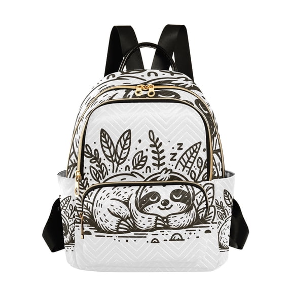 Line Sloth Sleeps Travel Laptop Backpack Casual Daypack Lightweight Bookbag Compartment for Business