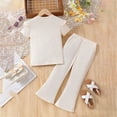 thumbnail image 4 of HCNTES Children Girl 2 Piece Outfit T-Shirt + Loose Pants Spring Summer Kids Girls Casual Dailywear School Clothing Set Size 3T 4T 5T 6T 7T(F02-Beige,7-8 Years), 4 of 4